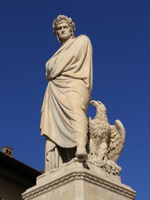 피렌체 산타 크로체 광장의 단테 동상, 엔리코 파치 작, 1865년