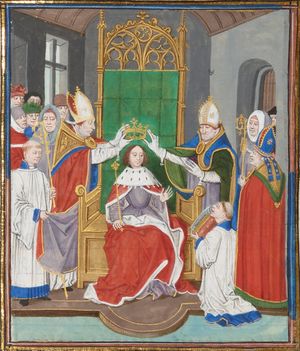 에드워드 3세의 대관식 (로이세 리데(Loyset Liédet) 그림)