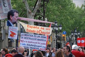 2015년 4월 18일 바르셀로나에서 열린 TTIP 반대 시위