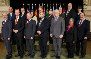 2013년 1월 15일 연방 지도자 정상회담 당시 연방 및 주 차원의 NDP 지도자들