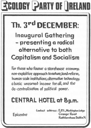 아일랜드 생태당 최초 회의 포스터