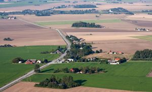 룬드 근처 스코네의 항공 사진