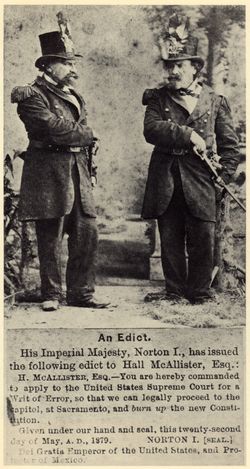 신문에 게재된 황제 선언에 관한 기사. 기이한 인물의 장난으로 취급되었다.