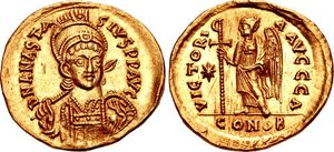 아나스타시우스 1세의 금화 솔리두스