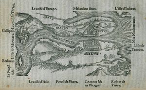 1554년 벨롱의 관찰에서 보이는 다르다넬스 해협 지도