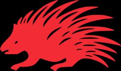 고슴도치가 그려진 국가 문장의 모습. 아산테 코토코의 별명은 "고슴도치 전사"이다.