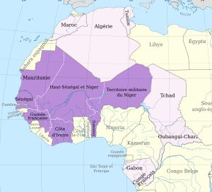 프랑스령 서아프리카 지도 (1913년경)