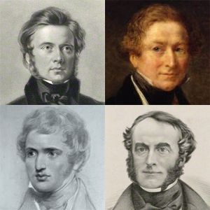 왼쪽 상단부터 시계 방향으로: 브라이트, 필, 벤팅크 및 스탠리