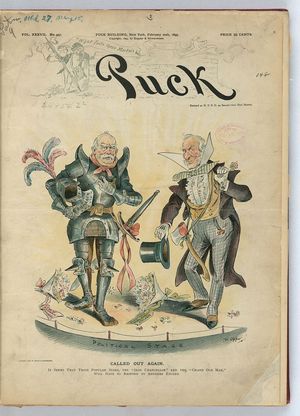 프레더릭 버 오퍼(Frederick Burr Opper)가 1895년에 그린 독일의 비스마르크와 영국의 글래드스톤을 정치 무대의 배우로 묘사한 풍자화