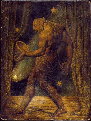 이(The Ghost of a Flea); 윌리엄 블레이크(William Blake)의 작품; 1819; 패널에 템페라와 금 (21.4 × 16.2 cm); 테이트 브리튼, 런던 