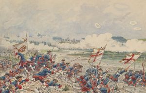 1745년 바시냐노 전투에서 제노바군의 돌격