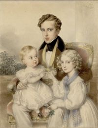 나폴레옹 2세와 시칠리아 왕녀 마리아 카롤리나와 함께. 모두 오스트리아 황제 프란츠 1세의 손자들이다 (1832년).