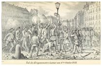 거리에서 교수형에 처해진 육군 장관 테오도르 폰 라투르 백작