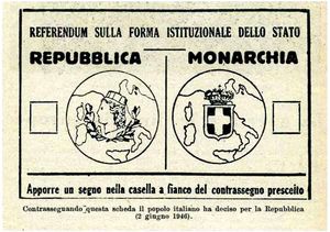1946년 이탈리아 국가 형태 국민투표 투표용지