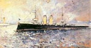 조반니 바티스타 카스타네토가 그린 포르투갈 순양함 도 카를루스 1세(Dom Carlos I)호