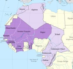 1935년 프랑스 서아프리카 식민지 지도