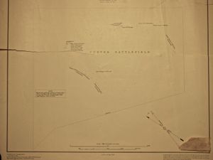 커스터 전장의 1:5260 축척 지도 – 1891년 측량, 미국 군인들의 시신 위치 상세 정보