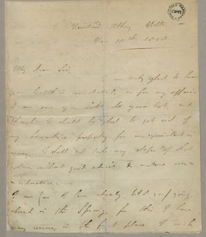 존 핸슨에게 보낸 친필 서명 편지, 바이런의 변호사이자 사업 대리인.  BEIC 재단