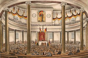 프랑크푸르트 국민의회, 성 바울 교회, "게르마니아"로 장식됨