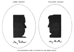 카일라일의 부모 초상(제인 웰시 카일라일 제작, 카일라일 필적 캡션)