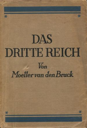 아르투어 뫼러 판 덴 브룩의 1923년 저서 제3제국(Das Dritte Reich) 표지
