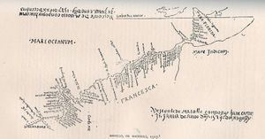 베스콘테 마지올로가 그린 1527년 지도에는 북아메리카 동해안이 표시되어 있으며, 상단에는 "테라 플로리다", 하단에는 "라보라도레"가 표시되어 있다.