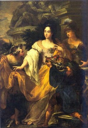 Minerva, Mercury and Pluto pay homage to the Electress Anna Maria Luisa de' Medici}})에서