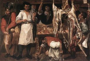 안니발레 카라치(Annibale Carracci), 《정육점(The Butcher's Shop)》, 1580년대 초