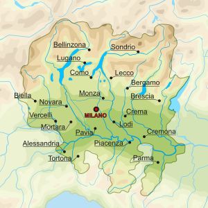 14세기 중반경 비스콘티 영토