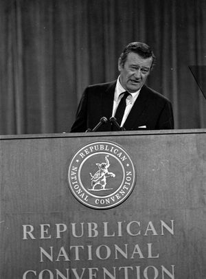 1968년 마이애미에서 열린 공화당 전당대회에서 연설하는 웨인