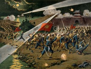 1911년 혁명군이 난징을 공격하는 모습