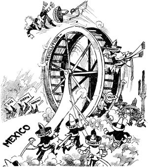 1920년 미국에서 카란사가 축출될 당시 발표된 만화