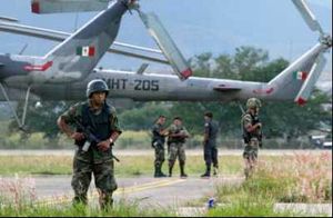 멕시코 해군의 멕시코 육군 지원 및 재배 지역 확인