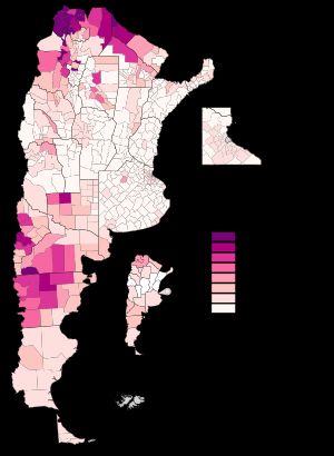 각 주(州)별 아르헨티나 원주민 비율(2022년)
