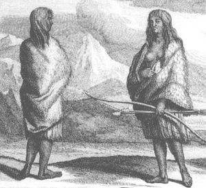 캘리포니아 여성들, 아마도 페리쿠에스족일 것으로 추정, 1726년