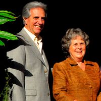 바스케스와 그의 아내 마리아 옥실리아도라 델가도(2007년)