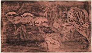 우주는 창조된다 (L'Univers est créé), 노아 노아 연작 중 하나, 1893~94, 프린스턴 대학교 미술관