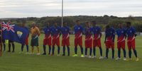 앵글시에서 경기 전 축구팀
