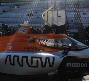 후안 파블로 몬토야(Juan Pablo Montoya)의 차량에 장착된 에어로스크린.