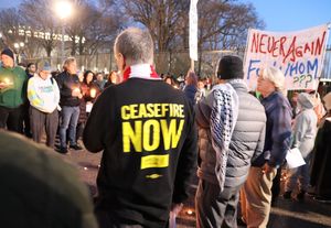 2023년 12월 24일 워싱턴 D.C. 백악관에서 열린 휴전 기원 집회