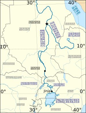 나일강 상류부 지도.