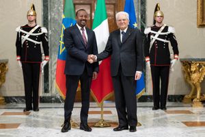 2023년 2월 6일 아비 아메드 총리와 세르지오 마타렐라 이탈리아 대통령