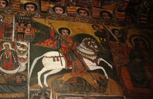 곤다르에 있는 데브레 버한 셀라시에 교회에 그려진 성 조지 벽화
