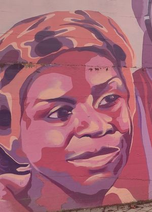 스페인 마드리드의 콘셉시온 페미니스트 벽화에 있는 아디치에