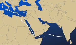서남 인도에서 서남 이탈리아로 가는 홍해 무역로