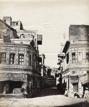 펠리체 베아토가 촬영한 암리차르 거리 풍경 사진, 약 1858~59년