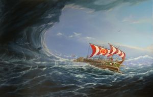 블라디미르 코소프(Vladimir Kosov)의 그림에 나타난 포세이돈의 분노