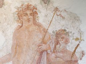 바쿠스를 묘사한 로마 프레스코화, 보스코레알레, 기원전 30년경