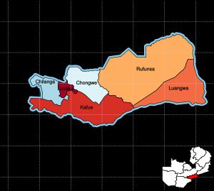 루사카 주의 행정 구역
