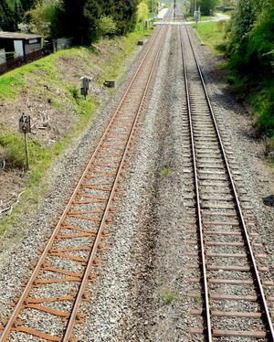 Y자형 침목 선로와 기존 선로